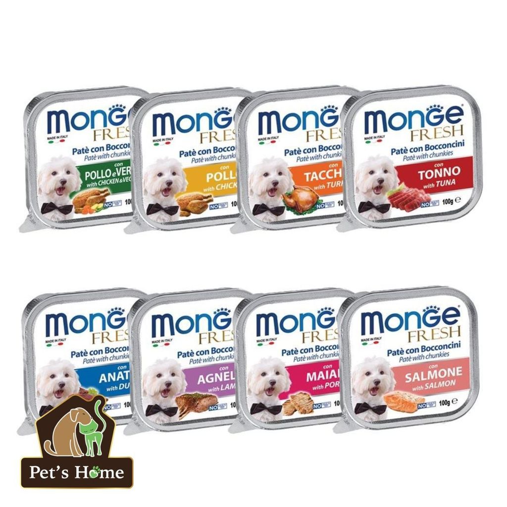 Pate Monge Fresh cho chó nhiều vị khay 100g