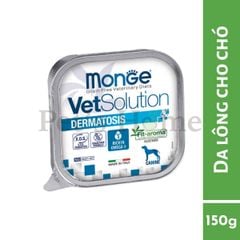 Pate Monge VetSolution Dermatosis thức ăn ướt hỗ trợ giảm Viêm da và rụng lông cho chó khay 150g