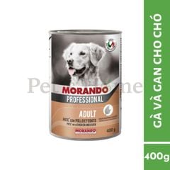 Pate Morando Professional thức ăn mềm ướt chứa sữa ong chúa chống oxi hoá cho chó Ý lon 400g