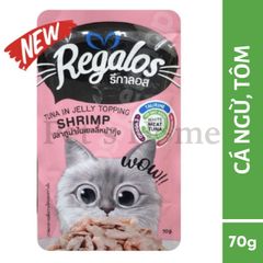 Pate Regalos Tuna in Jelly thức ăn ướt dạng thạch bổ sung Taurine, Omega 3 cho mèo Thái Lan gói 70g