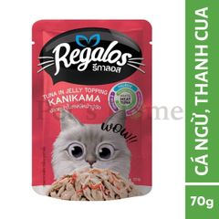 Pate Regalos Tuna in Jelly thức ăn ướt dạng thạch bổ sung Taurine, Omega 3 cho mèo Thái Lan gói 70g