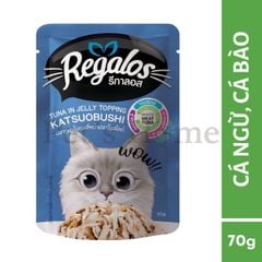 Pate Regalos Tuna in Jelly thức ăn ướt dạng thạch bổ sung Taurine, Omega 3 cho mèo Thái Lan gói 70g