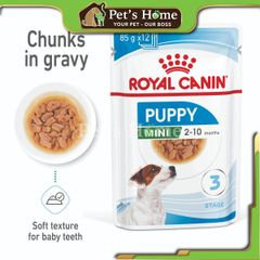 Pate Royal Canin Mini Puppy thức ăn mềm ướt bổ sung dinh dưỡng cho chó con giống nhỏ Pháp gói 85g