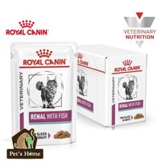 Pate Royal Canin Renal with Fish Feline thức ăn ướt hỗ trợ chức năng thận cho mèo bệnh thận gói 85g