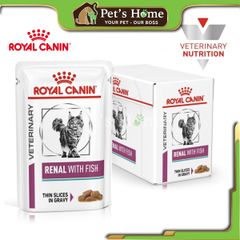 Pate Royal Canin Renal with Fish Feline thức ăn ướt hỗ trợ chức năng thận cho mèo bệnh thận gói 85g