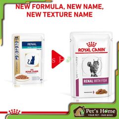 Pate Royal Canin Renal with Fish Feline thức ăn ướt hỗ trợ chức năng thận cho mèo bệnh thận gói 85g