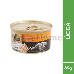 Pate Sheba thức ăn ướt dạng sốt bổ sung chất xơ và vitamin cần thiết cho mèo Thái Lan lon 85g