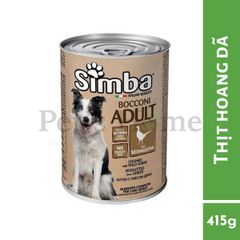Pate Simba thức ăn mềm ướt dạng thịt viên kèm sốt cung cấp Vitamin và chất khoáng cho chó Ý lon 415g