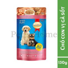 Pate Smartheart thức ăn mềm ướt cho chó chứa DHA, Omega 3 hỗ trợ chức năng hệ thần kinh cho chó Thái Lan gói 130g