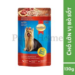 Pate Smartheart thức ăn mềm ướt cho chó chứa DHA, Omega 3 hỗ trợ chức năng hệ thần kinh cho chó Thái Lan gói 130g