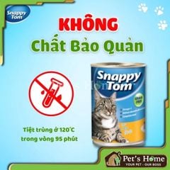 Pate Snappy Tom Grain Free thức ăn ướt mềm từ thịt, cá thật đầy dinh dưỡng cho mèo Thái Lan lon 400g