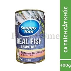 Pate Snappy Tom Grain Free thức ăn ướt mềm từ thịt, cá thật đầy dinh dưỡng cho mèo Thái Lan lon 400g