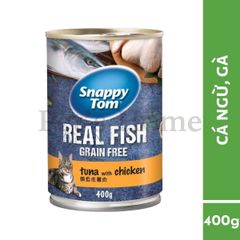 Pate Snappy Tom Grain Free thức ăn ướt mềm từ thịt, cá thật đầy dinh dưỡng cho mèo Thái Lan lon 400g