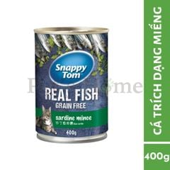 Pate Snappy Tom Grain Free thức ăn ướt mềm từ thịt, cá thật đầy dinh dưỡng cho mèo Thái Lan lon 400g