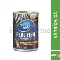 Pate Snappy Tom Grain Free thức ăn ướt mềm từ thịt, cá thật đầy dinh dưỡng cho mèo Thái Lan lon 400g