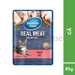 Pate Snappy Tom Grain Free thức ăn mềm ướt bổ sung Omega 3, Vitamin cho mèo Thái Lan gói 85g