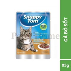 Pate Snappy Tom Grain Free thức ăn mềm ướt bổ sung Omega 3, Vitamin cho mèo Thái Lan gói 85g