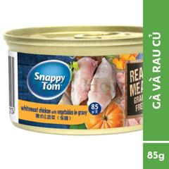 Pate mèo Snappy Tom Premium giàu protein, bổ sung Taurine tốt cho mắt và tim mạch cho mèo lon 85g