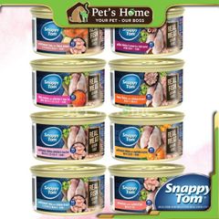 Pate mèo Snappy Tom Premium giàu protein, bổ sung Taurine tốt cho mắt và tim mạch cho mèo lon 85g