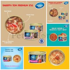 Pate mèo Snappy Tom Premium giàu protein, bổ sung Taurine tốt cho mắt và tim mạch cho mèo lon 85g