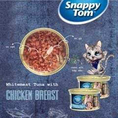 Pate mèo Snappy Tom Premium giàu protein, bổ sung Taurine tốt cho mắt và tim mạch cho mèo lon 85g