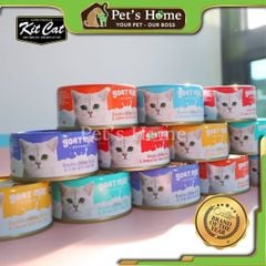 Pate sữa dê Kit Cat thức ăn ướt mềm giúp hỗ trợ tiêu hoá, hỗ trợ hệ miễn dịch cho mèo Singapore lon 70g