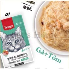 Pate Wanpy thức ăn ướt mềm bổ sung Canxi và khoáng chất cho mèo nội địa Trung gói 80g