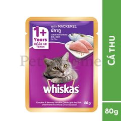 Pate Whiskas thức ăn ướt mềm  hỗ trợ tiêu hoá, kích thích vị giác cho mèo Thái Lan gói 85g