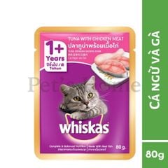 Pate Whiskas thức ăn ướt mềm  hỗ trợ tiêu hoá, kích thích vị giác cho mèo Thái Lan gói 85g