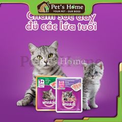 Pate Whiskas thức ăn ướt mềm  hỗ trợ tiêu hoá, kích thích vị giác cho mèo Thái Lan gói 85g