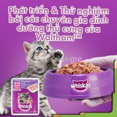 Pate Whiskas hỗ trợ tiêu hoá, kích thích vị giác cho mèo Thái Lan 85g