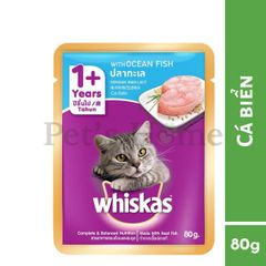 Pate Whiskas thức ăn ướt mềm  hỗ trợ tiêu hoá, kích thích vị giác cho mèo Thái Lan gói 85g