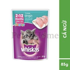 Pate Whiskas thức ăn ướt mềm hỗ trợ tiêu hoá, kích thích vị giác cho mèo con Thái Lan gói 85g