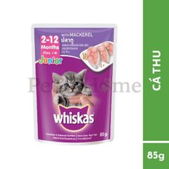 Pate Whiskas thức ăn ướt mềm hỗ trợ tiêu hoá, kích thích vị giác cho mèo con Thái Lan gói 85g