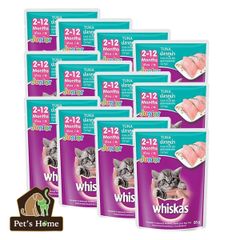 Pate Whiskas thức ăn ướt mềm hỗ trợ tiêu hoá, kích thích vị giác cho mèo con Thái Lan gói 85g