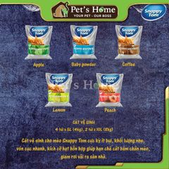 Cát Snappy Tom cát vệ sinh, cát sỏi, cát đất sét cho mèo siêu thấm hút vón cục tốt cho mèo túi 5L