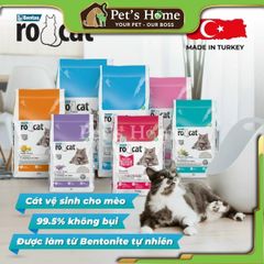 Cát mèo Rocat cát vệ sinh, cát sỏi cát đất sét không bụi siêu thấm hút, khử mùi túi to 20L