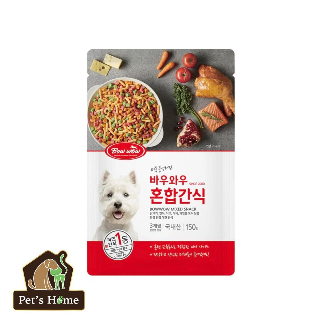 Snack hỗn hợp Bowwow bánh thuởng viên cá hồi, phô mai, thịt gà Hàn Quốc 150g 350g
