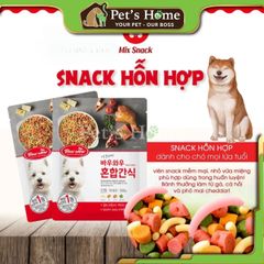 Snack hỗn hợp Bowwow bánh thuởng viên cá hồi, phô mai, thịt gà Hàn Quốc 150g 350g