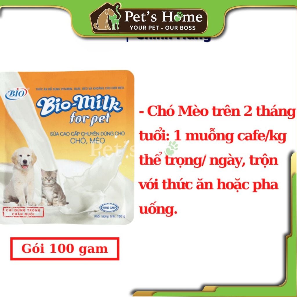Sữa cho chó mèo Bio milk 100g – Pet's Home