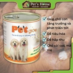 Sữa Pet Grow sữa bột dinh dưỡng chứa các Axit Amin thiết yếu cho chó con nội địa lon 200g