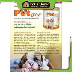 Sữa Pet Grow sữa bột dinh dưỡng chứa các Axit Amin thiết yếu cho chó con nội địa lon 200g