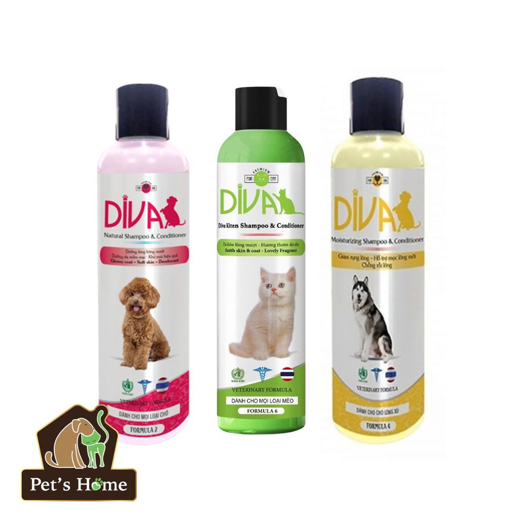 Sữa tắm DIVA sữa tắm thơm, giữ mùi hương lâu, mượt lông cho chó mèo nội địa 260ml