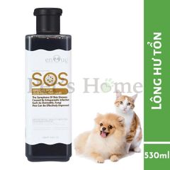 Sữa tắm SOS sữa tắm thơm, mượt lông, phục hồi cho chó, chó lông trắng, chó lông nâu đỏ nội địa 530ml