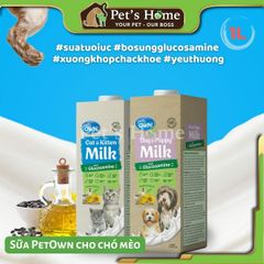 Sữa Pets Own sữa tươi giàu Protein, bổ sung Taurine, DHA tốt cho trí não và thị lực cho chó Úc hộp 1L