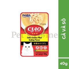 Pate INABA Ciao thức ăn ướt dạng soup giàu đạm và Vitamin cho mèo Nhật Bản gói 40g