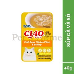 Pate INABA Ciao thức ăn ướt dạng soup giàu đạm và Vitamin cho mèo Nhật Bản gói 40g