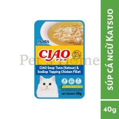 Pate INABA Ciao thức ăn ướt dạng soup giàu đạm và Vitamin cho mèo Nhật Bản gói 40g