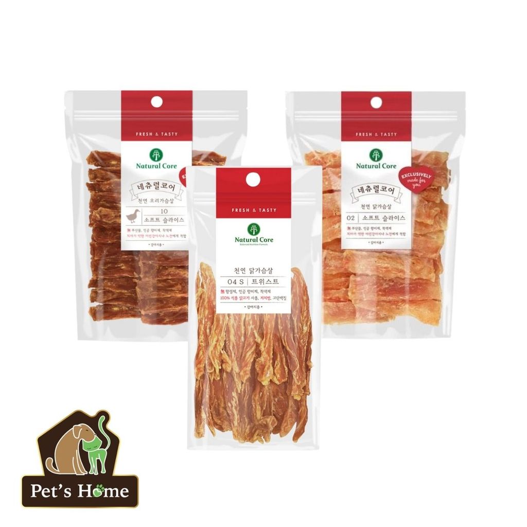 Bánh thưởng Natural Core snack thịt gà, thịt vịt sấy, snack mềm cho chó Hàn Quốc 40g