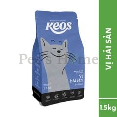 Hạt Keos+ [1,5kg] hỗ trợ tiết niệu, thức ăn cho mèo vị cá biển, cá ngừ, hải sản Việt Nam